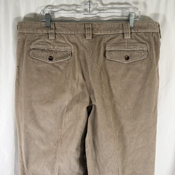 New LL Bean Corduroy Pants Men's 40 Brown 100% Cotton Flat Front Soft - Picture 9 of 10